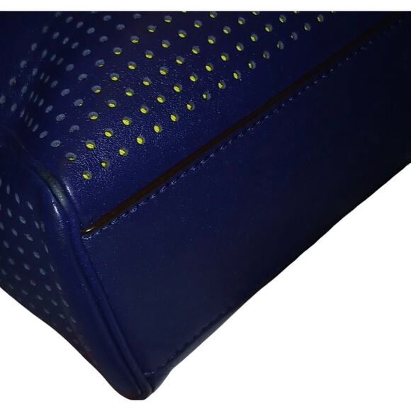 Coach Y2K Vintage Legacy Candice Perforated Blue Leather Handbag with Strap EUC - Picture 7 of 9